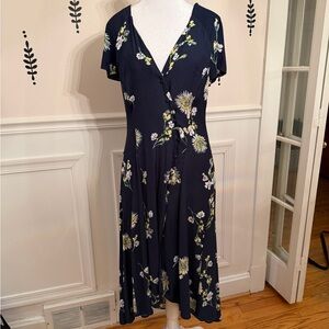 Free People Dark Blue Floral Maxi Dress